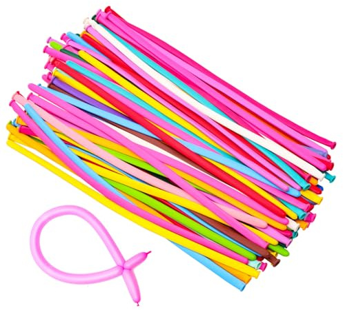 ifundom 100 Globos Largos de Látex Multicolor para Decoración de Fiestas y Bodas Accesorios para Cumpleaños Globos de Modelar para Arte y Eventos Festivos