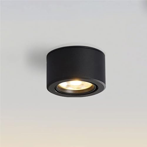 jVnTeRa 7W LED Directional Ceiling Light, Adjustable Surface-Mounted Spotlights, Modern Ceiling Lamp Fixture for Living Room, Dining Room, Office(Black-4000k)