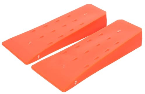 UPKOCH Coins de Tronçonneuse en Plastique 2 Pièces 20 Cm Orange, Coin Forestier Résistant aux Intempéries pour Abattage D’Arbres, Outil de Coupe du Bois Léger et Réutilisable