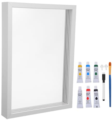 Abaodam Family Handprint Frame Set with 4-5 Slots, White Wooden DIY Craft Keepsake, Hand Moulding Kit for Couples and Families, Tabletop Picture Frame for Home Décor and Parent Memory
