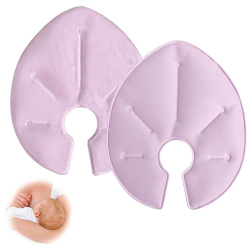 Breast Ice Packs 2 Pack Hot Cold Breastfeeding Gel Pads for Pain Relief Breast Cooling Therapy Pads for Nursing Nipples Pain Mastitis Engorgement Swelling Plugged Ducts Postpartum Recovery Purple