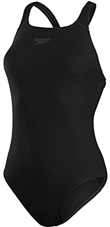Speedo Damen Eco Endurance+ Medalist Badeanzug | Athletische Passform | Klassisches Design | Recyclingmaterial | Chlorbeständig | Besonders flexibel Badeanzug, Schwarz, 34