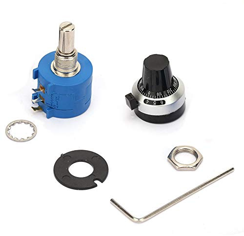 Potenciómetro, 100K Ohm 3590S-2-104L Potenciómetro giratorio de precisión bobinado en alambre X Lineal con 10 vueltas Dial de conteo Perilla giratoria