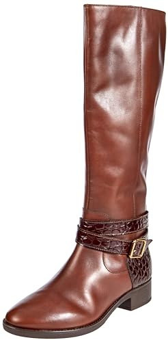 Geox D Felicity Knee High Boot, Brown, 35 EU