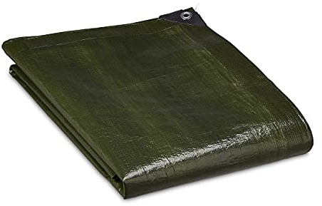 2 x Abdeckplane 140g/m², Gewebeplane mit Ösen, wasserdicht, reißfest, PE-Plane für den Garten, Größe: 2 x 3 m, grün