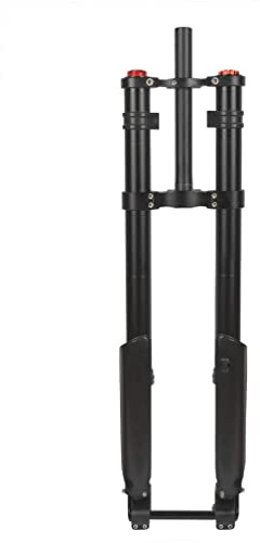 Horquilla Invertida para Bicicleta 26/27,5 Pulgadas Cuesta Abajo MTB Aire/Aceite suspensión Horquilla Recorrido 5.906 in Ajuste de Rebote Horquilla Delantera Recta Doble Hombro Eje pasante DH (Color