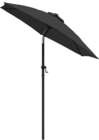 Annlera Garten-Sonnenschirm Balkonschirm Moderne Outdoor-Schirm Marktschirm Tischschirm Strandschirm Gartenmöbel Wasserdicht und Sonnenschutz Moderne Design Anthrazit und Dunkelgrau 200x211 cm