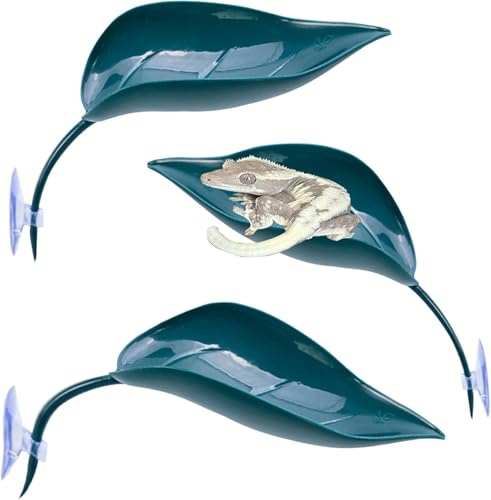 3 piezas de piel de gecko crestado, juguete para gecko trepador de pared, hoja de reptil, accesorios para acuario de gecko crestado, decoraciones para acuario de tortuga, accesorios para terrario de r