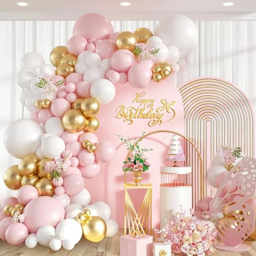 Rosa guld ballonger bågsats