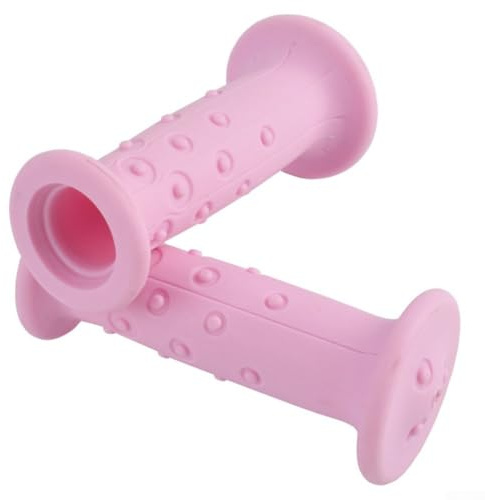 Desiumite Paire de poignées de guidon de vélo pour enfants - Caoutchouc souple pour TRP, design antidérapant pour guidon de 19 mm de diamètre, noir et rose