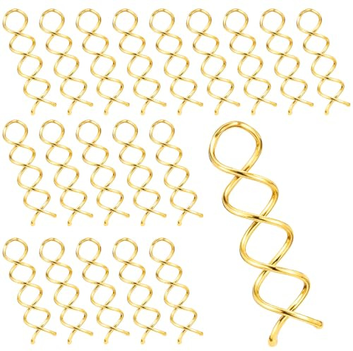 SULIKJHUI 20 stycken hårspiraler, metallspiraler hårklämmor av tråd, högstickade frisyrer, hårstyling tillbehör för olika frisyrer (guld)