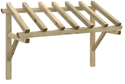 HFXHIJXQ Auvent de Porte 200x100x100 cm Bois de Pin Solide Marquise pour Entrée Maison - Toit d'Avant-Toit en Bois Massif Rustique Robuste pour Portes et Fenêtres