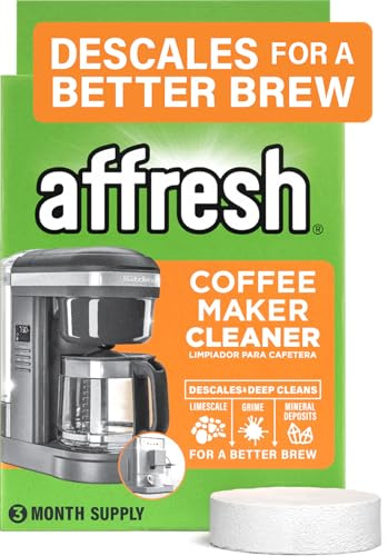 Affresh Coffee Maker Cleaner, for Multi Cup Drip, Pod, Single Serve and Espresso, Descales & Cleans Limescale & Mineral Deposits, 3 Tablets