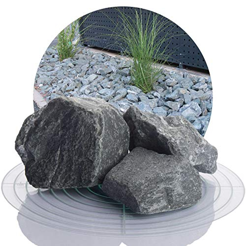 Schicker Mineral – 25 kg grauer Ziersplitt aus Diabas Gestein – Naturstein Splitt ideal zur Weg-, Hof- & Gartengestaltung – robust, witterungsbeständig & streusalzresistent (Körnung 60-120 mm)
