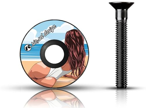 Riesel Design® 1x stem:Cap Ahead Kappe aus Carbon inkl. Aluminium Schraube für Rennrad, Cyclocrosser & Mountainbike/Top Cap MTB/Stylische Vorbau- & Steuersatz Kappe für Gabelschäfte mit 1 1/8‘‘