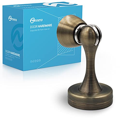 Neoera Magnetic Door Stop（ Antique Brass Color） Door Stopper Strong Magnetic Door Catch for Hold Door Open, Anti-Rust, Heavy Duty for Various Door Types, Wall & Floor Mount 1Pack