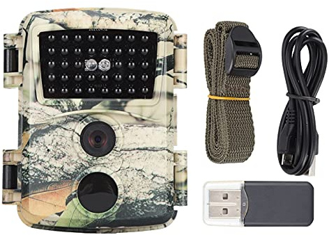 Plyisty Telecamera da Caccia Impermeabile 1080P IP54 con 940nm No Glow, 12MP Trail Camera, 25fps, 0.8s Trigger Time Trail Camera per Il Monitoraggio della Fauna Selvatica(PR600C)