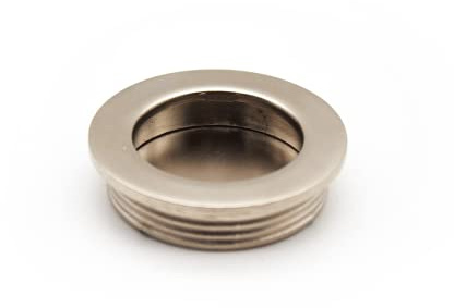 DOJA Barcelona Lot de 4 poignées intégrées rondes dorées | Ø40,5 x 10 mm | Lot de 4 poignées à encastrer | Poignée encastrée porte coulissante, portes d'armoire, tiroirs, meuble à chaussures, fenêtre