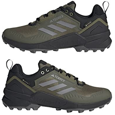 adidas Herren Terrex Swift R3 GTX Sneaker, Focus Olive Grau DREI Core Schwarz, 44 EU