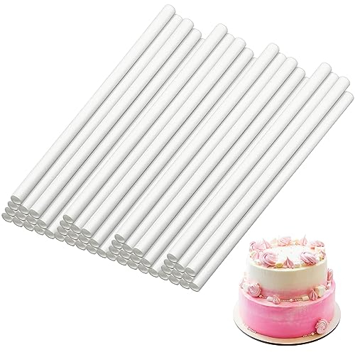 24 Pcs Reusable Plastic Cake Dowels for Tiered Cakes | 9.5in Cake Supports for Tiered Cakes, Stacking Support Rods & Tiered Construction Sticks