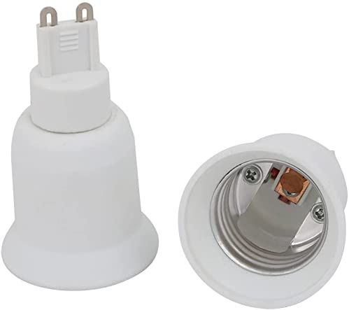 XYWHPGV 2st G9 till E27 Extender Adapter Converter Light Bulb Socket Holder White(de3e0 9d105 e5435 3bb76 4a235 a270b