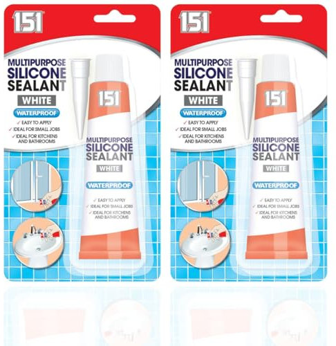 ABL Supplies Silicone Sealant | Multipurpose Silicone Sealant WHITE | WHITE Silicone Sealant x 2 70g Tubes