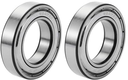 A ABSOPRO Rodamientos Rígidos de Bolas 6007ZZ P6 35x62x14mm Rodamientos Lubricados Doble Sello Metálico Tono Plateado Rueda de Patinete Skateboard - 2 Piezas