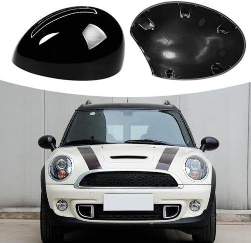 TTCR-II 2 PCS Carcasa Retrovisor Compatible con Mini Cooper R56 Cubiertas de Repuesto R55 R56 R57 R58 R59 R60 R61 Tapas de Espejo 2007-2015 Carcasa Retrovisor Mini Clubman (Espejo Plegable Manual)