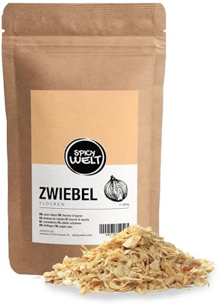 Spicy Welt Cebolla en Escamas (250g) - Hojuelas de Cebolla Deshidratada – para Guisos, Sopas y Aderezos | Aromática y Sabrosa | 100% Natural & Sin Aditivos