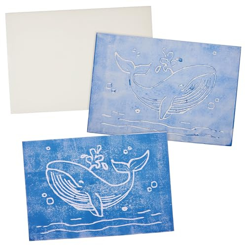 Baker Ross FN480 Easy Block Print Lino Polystyrene Sheets - Förpackning med 10, Linoleumkonst och -hantverk Startverktyg för nybörjare och barn