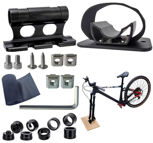 Bike Fork Mount and Rear Wheel Holder Kit, Aluminium Alloy Quick Release Fork Mount Bike Rack for Car Trucks SUV Transport and Storage Rack Bar Adapter for