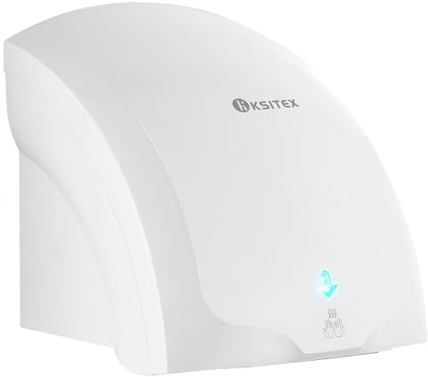 KSITEX Händetrockner, Automatischer Hochgeschwindigkeits-Händetrockner, Gewerblicher Elektrischer Trockner, Wandmontiert für Badezimmer, Küche und Toilette, 1400 W, Weiß