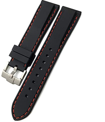 BDDCYWY För WatchBand 19mm 21mm 20mm 22mm 23,0 mm 24mm för mjuk vattentät silikonklockor/svart orange/24mm