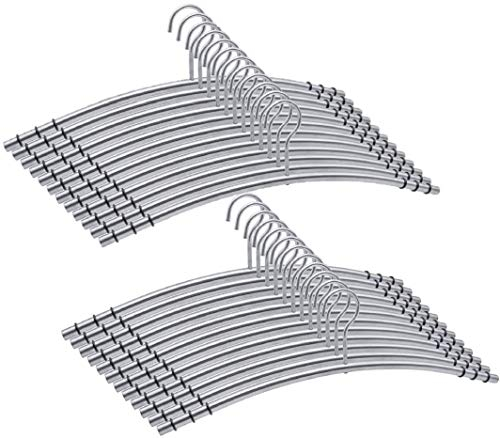 24 Metall Kleiderbügel hochwertige & robuste Premium Kleiderbügel aus Edelstahl rostfrei und rutschfest
