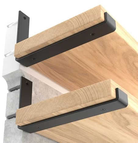 LEOPO 8 inch Shelf Brackets 6-Pack, 1/5 Thick Floating Shelf Bracket
