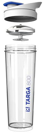 ROCKITZ Protein Shaker 800ml - leichte Reinigung + Protein Mischfeder = perfekt cremige Shakes ohne Klumpen - Fitness Wasserflasche Trinkflasche
