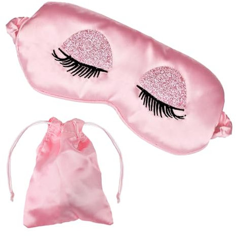 Mascherina per Dormire Seta, Morbida Maschera per gli Occhi Traspirante Maschera di Sonno da Viaggio Mascherina per Dormire Seta Maschera da Notte per Relax e Riposo Adatta per Adulti e Bambini