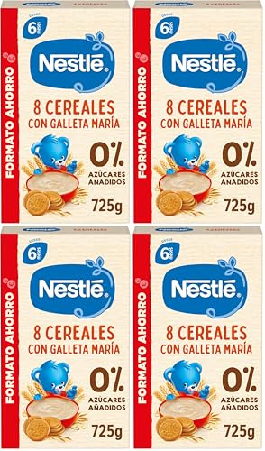 Nestle Papilla 8 Cereales con Galleta, 725 g (Paquete de 4)