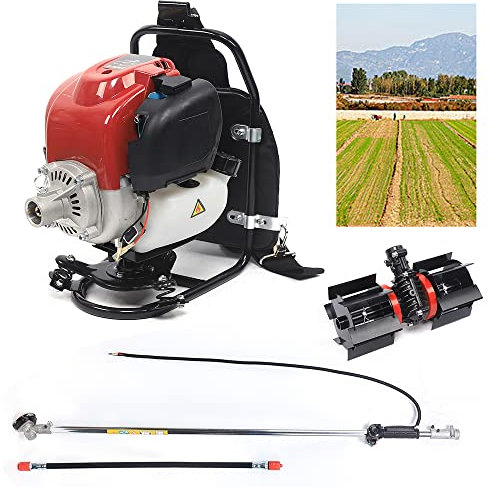 Fresa de jardín de gasolina, motoazada de gasolina 2 en 1 de gas, 52 cc de 2 tiempos, para el cuidado del césped