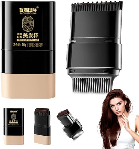 2 in 1 Instant - Pettine per tintura per capelli grigi, per donne e uomini (marrone scuro)