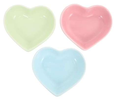 MUELODSIC Ciotole per Criceti Facili da Lavare 3 Pezzi in Ceramica a Forma di Cuore Contenitori per Mangime per Piccoli Animali Domestici
