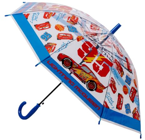 Generico Ombrello Pioggia Per Bambino Cupola 43,5cm con Apertura Automatica Antivento – Allegro e Colorato per Giornate di Pioggia (CARS)