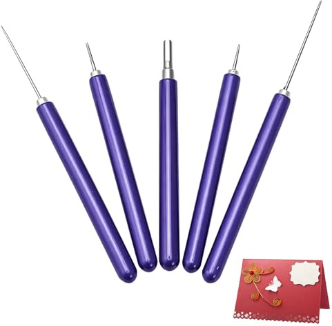 UMEGMBX Paper Quilling Tool, 6pcs Slotted Quilling Tools, Different Sizes Quilling Tool Quilling Needle Pen for Quilling Strips, Multifunctional Quilling Slotted Pen Rolling Quilling Paper Crafts