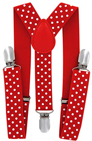 axy Tirantes para niños, forma de Y, ancho de 2,5 cm, con 3 clips fuertes, combinables con pajarita – Colores lisos HTK25-1, für Kinder (6 Monaten - 6 Jahre alt)