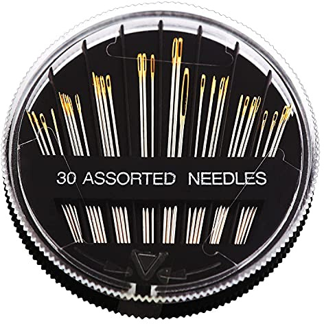 Sewing Needles Sharp Point, 30pcs Stitching Needles Hand Sewing Needles Darning Needles Yarn Knitting Needlese Including 1pcs Large Eye Sewing Needle (Size 1.26'' -1.97'') (30)