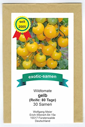 Gelbe Wildtomate - krankheitsresistent - auch für die Kübelpflanzung - samenfeste Sorte - 30 Samen