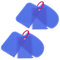 6 Pcs Flexible Glue Spreader Set Reusable Plastic Glue Spreader with Notched Trowel for Bread Dough, Fillers, Putty, Caulk, and Spackling Paste (Blue)