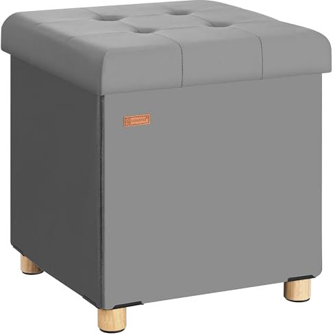 Casaria® Hocker mit Stauraum Samt Anthrazit Faltbar inkl. Füßen 38x38cm 300kg Belastbarkeit Wohnzimmer Schlafzimmer Flur Sitzhocker Fußhocker Polsterhocker