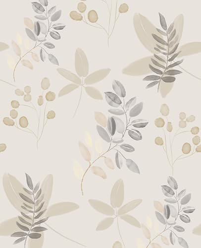 xupingjiti Papel pintado autoadhesivo con flores, hojas de acuarela y flores, papel de pared, lámina autoadhesiva, vintage, lámina decorativa para muebles, lámina adhesiva de vinilo de PVC