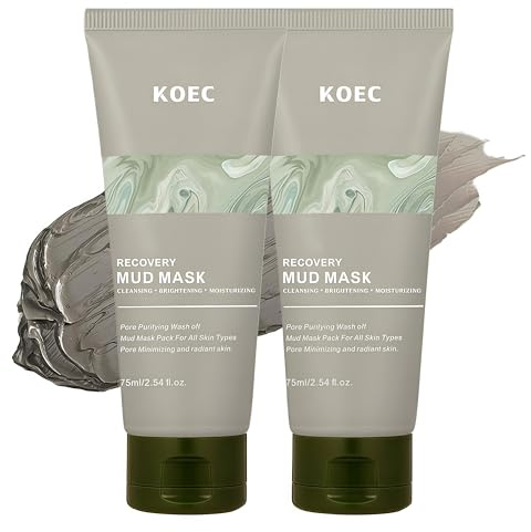 ANGEL SILK 2pack Recovery & Relief Mud Mask, Boryeong Mud, Korean Face Mask, Natural K Beauty Deep Pore Cleaner For Hard Water & Oily Skin, Glass Skin Hydrating Face & Body Mask